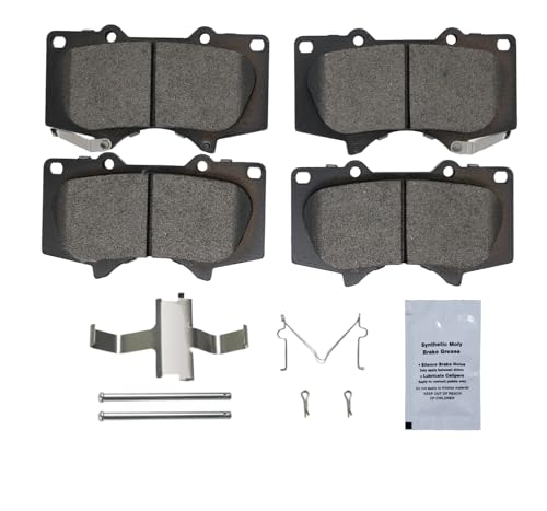 Image of HUSCH D976 Front Ceramic Brake Pads Kit Fit For Lexus GX460 2010-2019, For GX470 2003-2009, For Toyota 4Runner 2003-2020, For FJ Cruiser 2007-2014, For Sequoia 2001-2007, For Tacoma 2005-2021