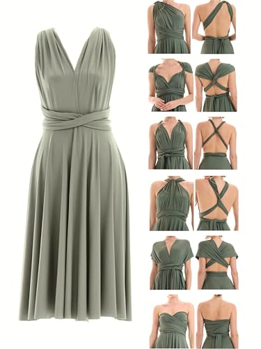 Juvell Infinity-Kleid kurz - Brautjungfernkleider Midi - Infinity Dress - Hochzeit - Elegantes Cocktailkleid-Abendkleid-Abschlussball - 1100 (40-44,...
