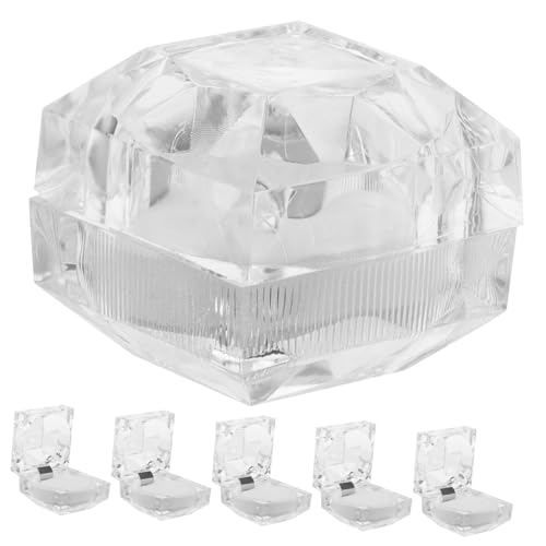 HAKIDZEL 10pcs Acrylic Jewelry Boxes with Rings Organizer Case for