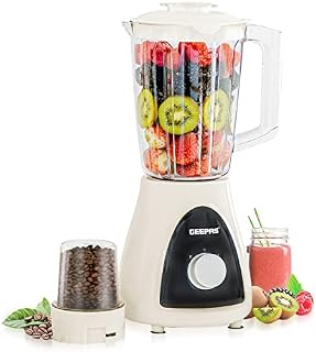 Geepas Electric Blender Smoothie Maker, Jug Blender 500W | Stainless Steel Blades, 2 Speed Control with Pulse Function| 1.5L Jar | Chopper, Coffee Grinder Smoothie Milkshake Maker | 2 Year Warranty