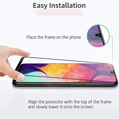 Image of STP FEEL� Tempered Glass Screen Protector Compatible for Samsung Galaxy F12 (6.5 Inch) HD Clear, Bubble-Free, Anti-Scratch Full Protection Durable Tempered Glass (Black, Pack of 1)