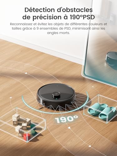 Lefant M3 Max Robot Aspirateur Laveur 20 000 Pa, Station Multifonctionnelle, Double Serpillière Rotative 200 TR/Min & Relevable 9mm, Navigation dToF, Évitement d'obstacles PSD, 220min, 5G/2.4G