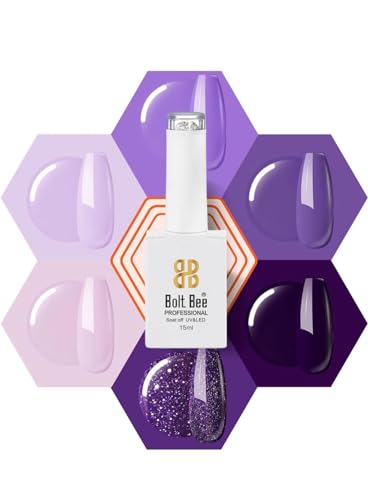 Image of Bolt Bee Gel Polish Kit Gel Polish Set,6 Colors Light Soft Sakura White Nude Spring Soak Off Nail Art Design Manicure Kit at Home (A1 lavender(17+16+57+77+14+13))