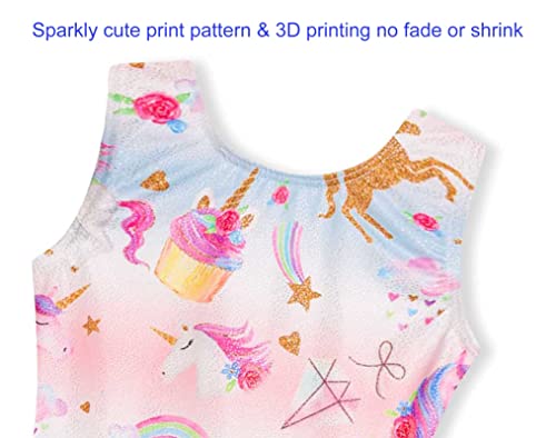 Image of Domusgo Toddler Leotard Gymnastics Long Sleeve, Sparkly Tumbling Dance Leotards for Baby Girls Kids Teens 2-14 Years