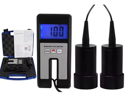 VTSYIQI Window Tint Meter Digital Light Transmittance Gauge Tint Tester With Range 0 to 100% Resolution 0.1 Accuracy ±2% Sample Thickness 18 mm 0.7inch for Automotive Windows Materials Test