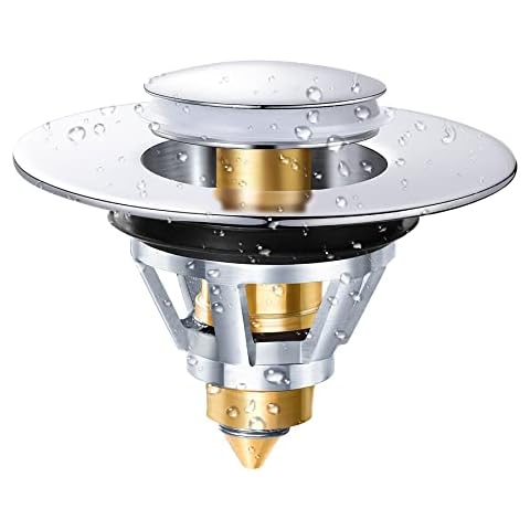 Magichome Sink Plug, Universal Pop Up Sink Plug for 35-44mm Drain Holes, Stainless Steel Bathroom Sink Plug with Drain Strainer for Wash Basin Cover