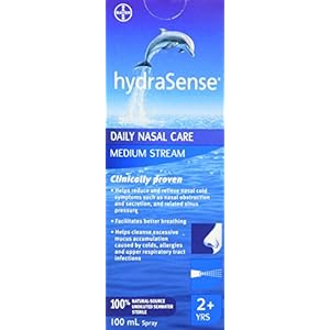 hydraSense Medium Stream Nasal Spray, Daily Nasal Care, 100% Natural Source Seawater, Preservative-Free, 100 mL