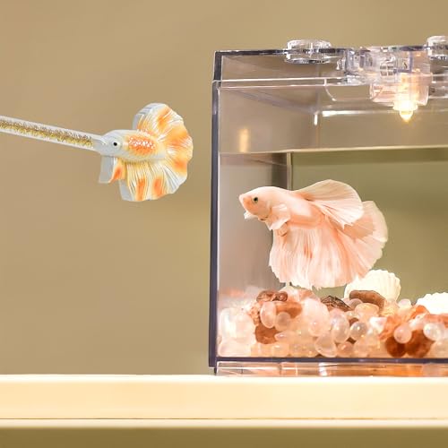 LuckyOpt 1Pcs Fischkämpfe, süß Fischkämpfe Fischform-Training-Stick-Spielzeug, interaktive Fischspielzeug Fischkämpfe-Schweine-Training Spielen (Gelb)