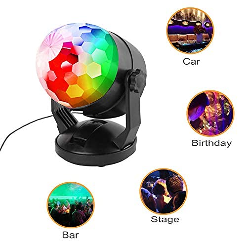 Batteriebetrieben Discokugel Partylicht mit Fernbedienung, musikgesteuert, tragbar für draußen und drinnen, USB-Stecker, DJ Licht, Party Gadgets, Discolicht, Stroboskop-Bühnenlicht