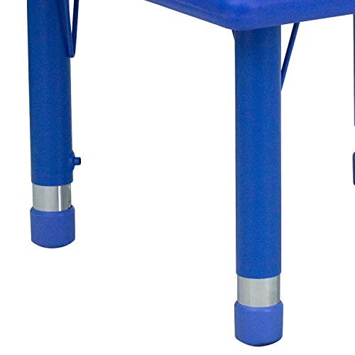 Emma + Oliver 24" Square Blue Plastic Height Adjustable Activity Table #TOP6