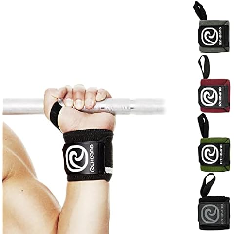 Rehband Wrist Wrap 1 Pair, Wrist Wraps Weightlifting, Training 18 inch, Wrist Wrap, Comfortable & Stabilizing Wrist Supports For Gym, Colour:Carbon/Black, Size:One Size Cover