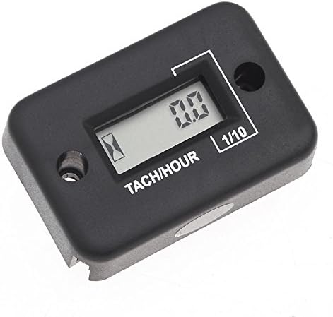 JJY Waterproof Digital Tachometer Tach Hour Meter Gauge LCD for 4 Stroke Gas Engine