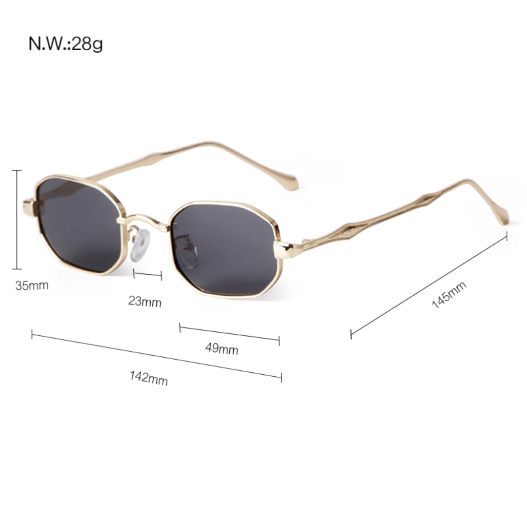 Gafas de sol pequeñas para mujeres y hombres, montura de metal retro, Steampunk, Uv400