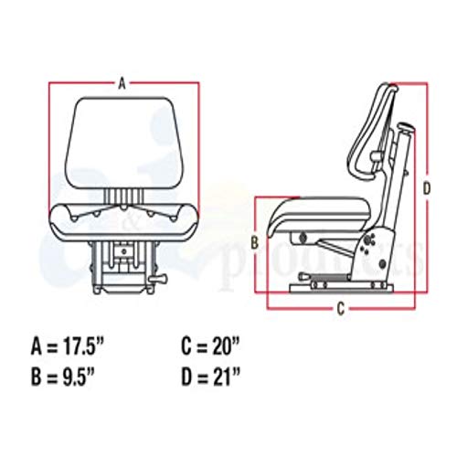 Reliable Aftermarket Parts SEQ90-0170-RAP Yellow Tractor Suspension Seat Fits John Deere 5200 5210 5300 5310 5510 thumb #4