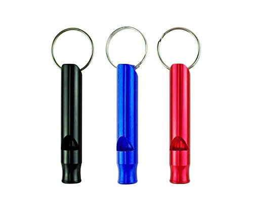 Emergency Survival Whistle Mini Aluminum Whistle With Key Chain - Black,Blue,Red