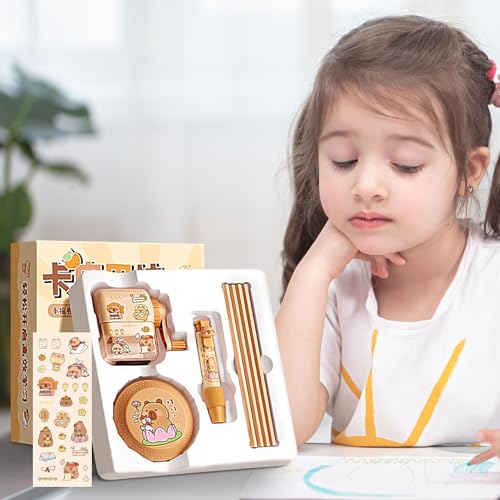 スクール文具セット - 女子向けかわいいキャラクター学用品 - 鉛筆削り 電動クリーナー 消しゴム 鉛筆 子供 学生 男の子女の子用 付属品