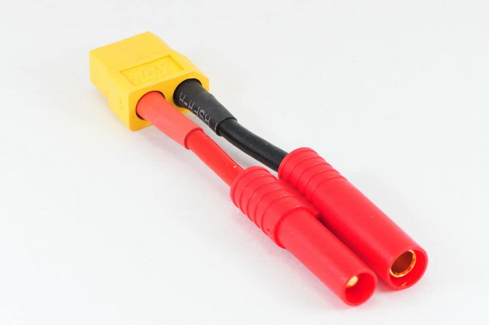 2 Pezzi Adattatore Cavo XT60 Femmina A Connettore HXT 4mm (Bullet Banana) - 14 AWG, 5 Cm, Per Batterie Lipo RC E Droni