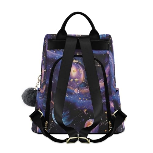 Mochila morada para mujer Galaxy Planets de estilo antirrobo 2