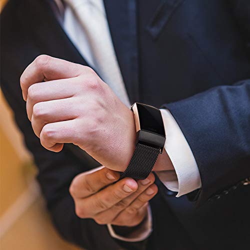 VANCLE Pulseira para Fitbit Charge 4 para mulheres e homens, pulseira respirável de malha de aço ino
