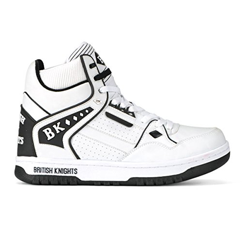 British Knights Men's Director Hi White/Black Sneaker 13.0 M US