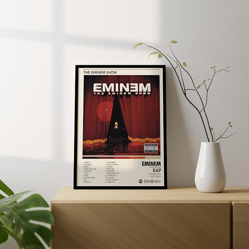 Image of BLINKART Eminem - Eminem Show Wall Photo Frames | Wall Art for Bedroom, Living Room, Studio or Office | Album Cover Print with Spotify Song Link QR Code | Gift for Fans | Decorative Music Wall Art - 8x12 In