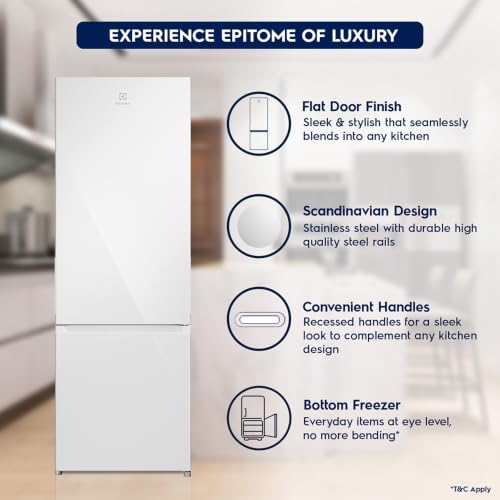 Image of Electrolux 335L 1 Star Frost Free Bottom Mount AI Refrigerator, EBM3402L-W