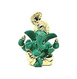 Sawcart Pagdi Ganesh / Ganpati / Ganesha Gold Plated Terracotta Puja Idol Figurine Sculpture Hindu G