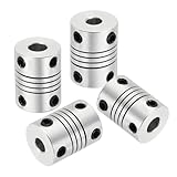 QUARKZMAN 4Stk Flexible Kupplungen 5mm Bis 6mm Aluminiumlegierung Verbindungsstück Flexible Wellenkupplungen Motorkupplung Für 3D Drucker CNC Maschine Motor Führung DIY Encoder D15 x L20mm