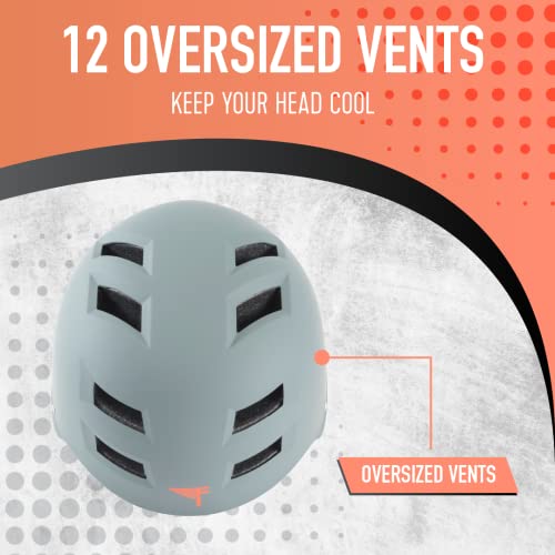 Flybar Bike Helmet- Multi Sport Dual Certified Adjustable Dial, Skateboard Helmet, Roller Skating, Pogo, Electric Scooter, Snowboard, Boys And Girls Kids- Adults Helmets (Grey,S-M) #TOP3