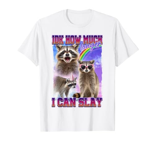 IDK How Much Longer I Can Slay Raccoon T-Shirt, Men, White, Small