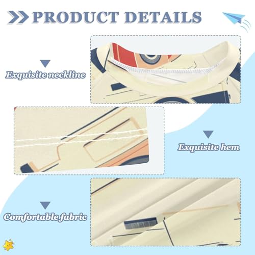 Boys Swing Shirts Camera Picture Novelty Rashguard Short Sleeve Kids T-Shirts Sun UPF 50+3