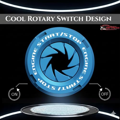 Image of SARTE Car Engine Start Stop Switch Cover Rotatable Ignition Button Protector Universal Push Start Stop Sticker Anti-Scratch Interior Decoration Accessory for All Cars (Blue)