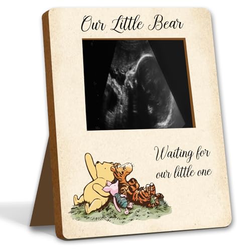 Image of Winnie Baby Shower Decor - Picture Frame, Sign, Ultrasound Frame, Pregnancy Milestone Keepsake & Gender Reveal Decor