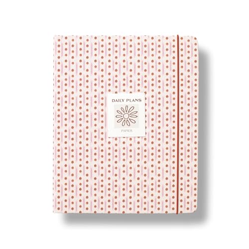 Papier 16-Week Undated Planner | Ikat Stripe Fabric Hardcover | Write Lists Notes Goals Habits Tasks Dates Ideas Meetings Appointments | Personal or Work Life Productivity | Concealed Spine