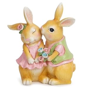 Hodaoeasterbunnydecorationsforhomebrownfurrycouplerabbitlovefigurineswithbouquetandexpressaffectionspringdecorresinrabbitsgiftstieredtrayiindoorornamentsbrown Urban Country Home Decor Hodao easter bunny decorations for home brown furry couple rabbit love figurines with bouquet and express affection spring decor resin rabbits gifts tiered tray iindoor ornaments brown urban country home decor