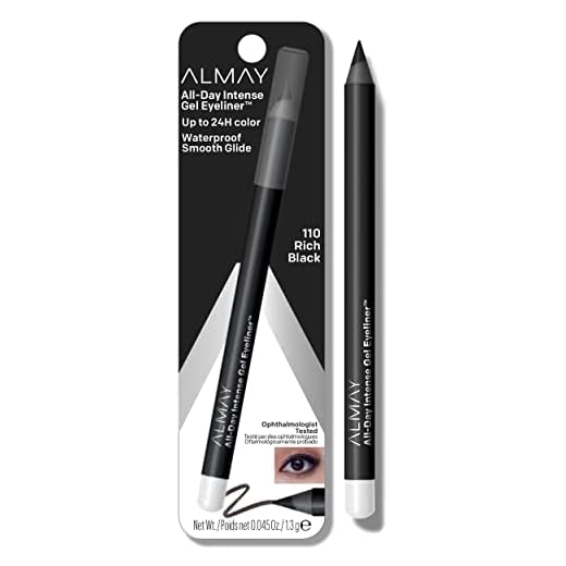 Gel Eyeliner by Almay, Waterproof, Fade-Proof Eye Makeup, Easy-to-Sharpen Liner Pencil, 110 Rich Black, 0.045 Oz