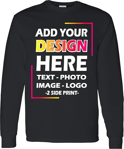 Personalized Long Sleeve T-Shirt with Your Image Photo Logo Text for Men Women