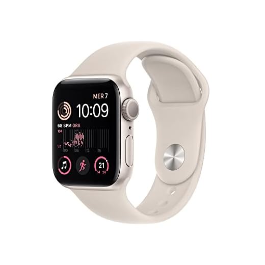 Apple Watch SE (2ª gen.) (GPS, 40mm) Smartwatch con cassa in alluminio color galassia con Cinturino Sport color galassia - Regular. Fitness tracker, monitoraggio del sonno, Rilevamento incidenti