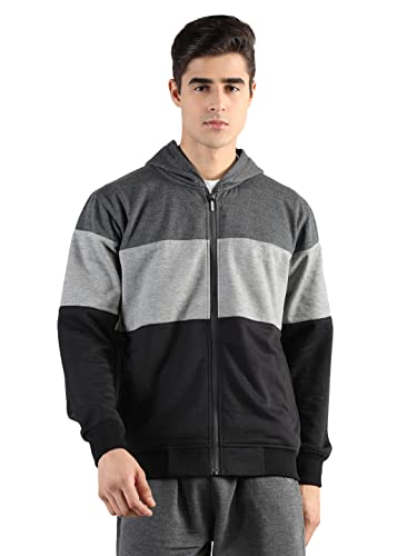 Image of CHKOKKO Men Winter Sports Running Zipper Stylish Jacket Anthra 3XL
