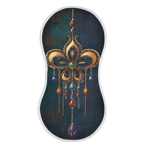 xigua Mardi Gras Muslin Baby Burp Cloths Set of 4, Super Soft & Absorbent Burping Rags, Cotton Burp Clothes Shower Gift for Newborn, Baby Girls and Boys