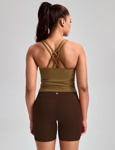 Image of HeyNuts Longline Zeal Bras Medium Impact Wirefree Sports Bras Workout Crop Tank Tops with Removable Pads, A-D Cups