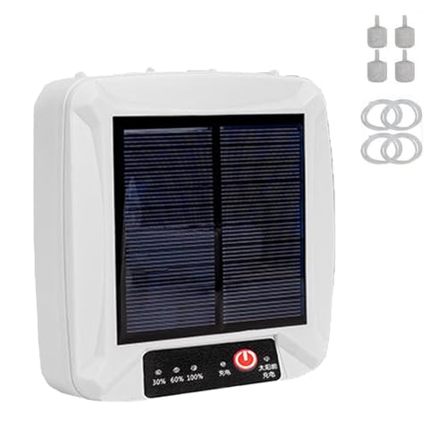 Aquarium Air Pump - USB Solar Powered Oxygen Aerator | Quiet Fish Tank Air Bubbler with 4 Outlets, Compact Oxygen Compressor for Bettatanks Nano Aquariums and Outdoor Ponds