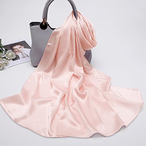 Elegant Soft Wraps Ladies Scarves,Women Satin Chiffon Evening Scarves Silky Solid Color Cape Shawl Lightweight Wraps Stole For Weddings Bridal Bridesmaids Proms Parties (Color : Pink)2