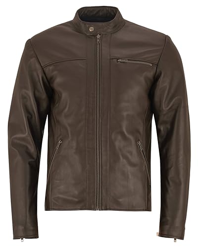 Vance Herren Echt Lederjacke aus 100% Lammleder (Schwarz) oder...