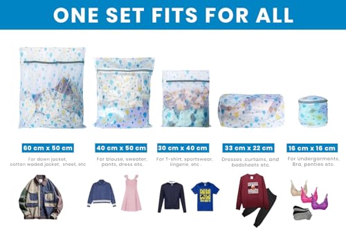 Image of Mesh Laundry Bags for Washing Machine Zippered Delicates Washing Bag for Clothes, Underwear, Jackets, Sweaters, Socks Reusable Protective Mesh Wash Bag