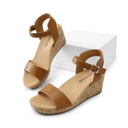 Image of DREAM PAIRS Womens Cushioned Platform Wedge Sandals