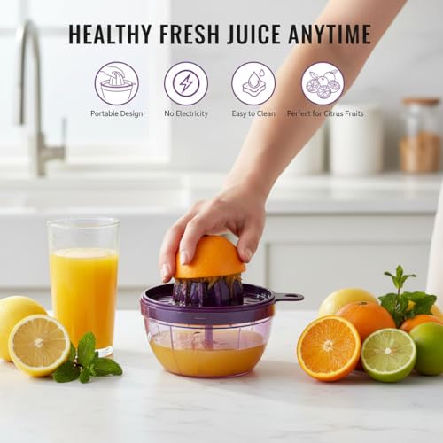 Image of Manual Hand Press Juicer Machine 1 Pc | Portable Citrus Juicer for Orange Mosambi Sweet Lime | Handheld Fruit Juice Maker & Food Juicer, Compact Easy Clean Squeezer