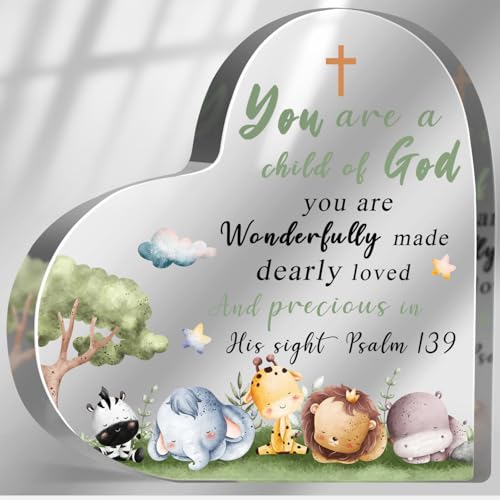Christian Baptism Gifts for Girls Boys Newborn, Inspirational Godchild Decor for Home, Religious Christening Confirmation Catholic Sign Decorations...