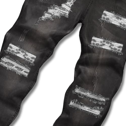 Kaket Mens Ripped Jeans Slim Fit, Distressed Destroyed Jeans for Men Skinny Straight Fit Stretch Denim Pants3