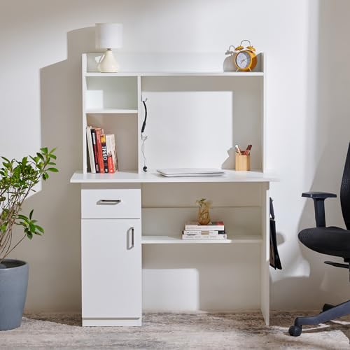 Image of Home Centre Engineered Wood Quadro NXT Study Desk - White Engineered Wood